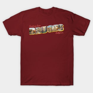 Greetings from Bruges in Belgium Vintage style retro souvenir T-Shirt